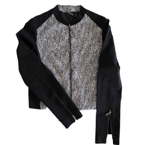 Elie Tahari Tweed Moto Jacket - Picture 1 of 6